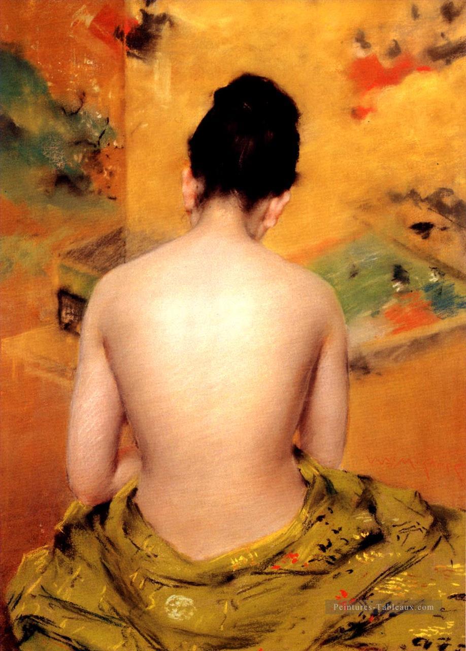L’arrière d’un Nu impressionnisme William Merritt Chase Peintures à l'huile